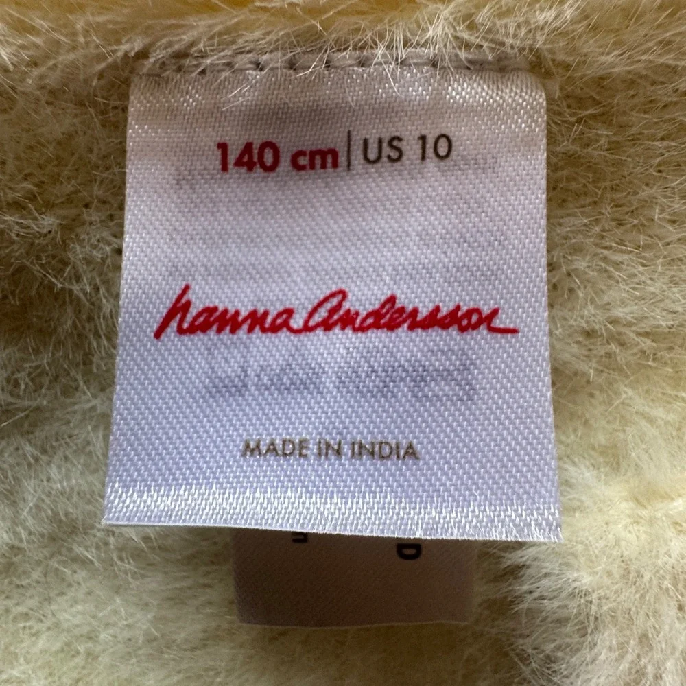 Hanna Andersson Girls Butter Yellow Fuzzy Eyelash Knit Cardigan Sweater‎ Size 10